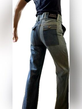 Gucci Two-Tone Bootcut Jeans